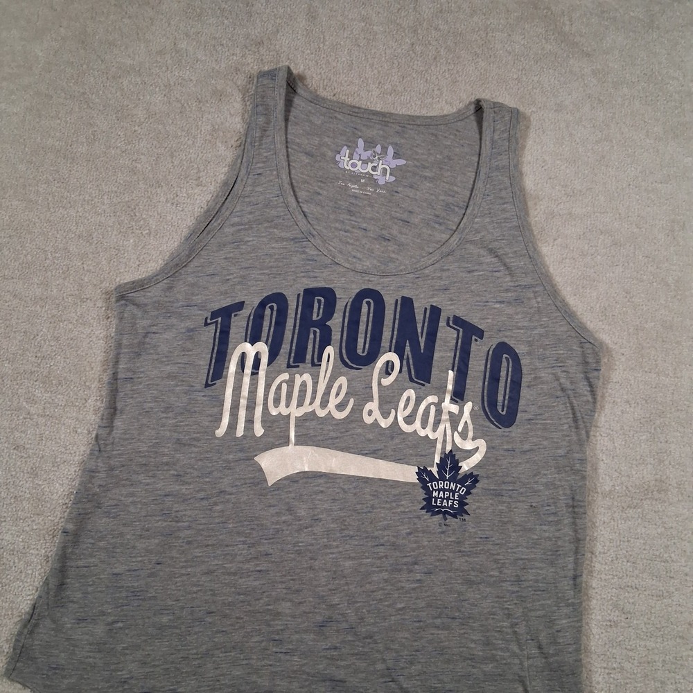 Touch Toronto Maple Leafs Tank Top Womens M Grey NHL Alyssa Milano Space Dye